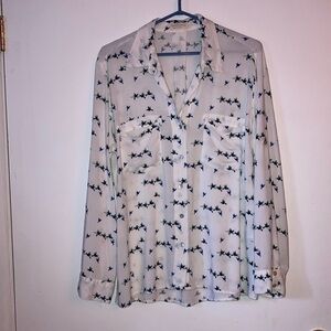 JUST living white bird blouse. Size L